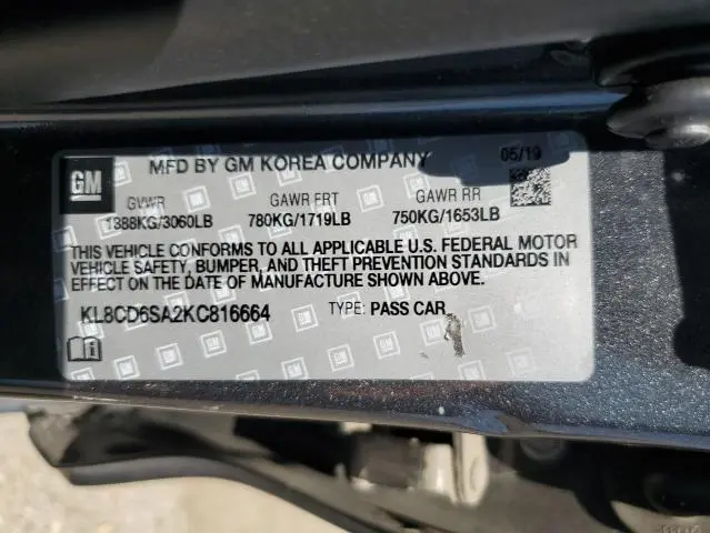 2019 CHEVROLET SPARK 1LT  