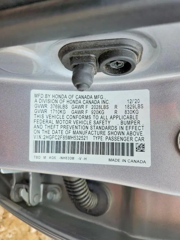 2021 HONDA CIVIC SPORT  