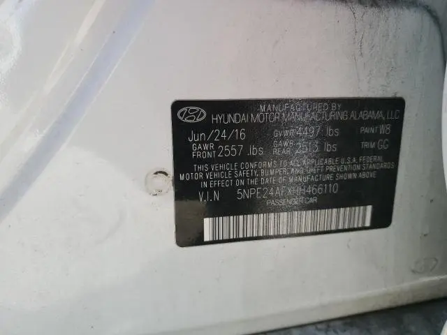 2017 HYUNDAI SONATA SE  