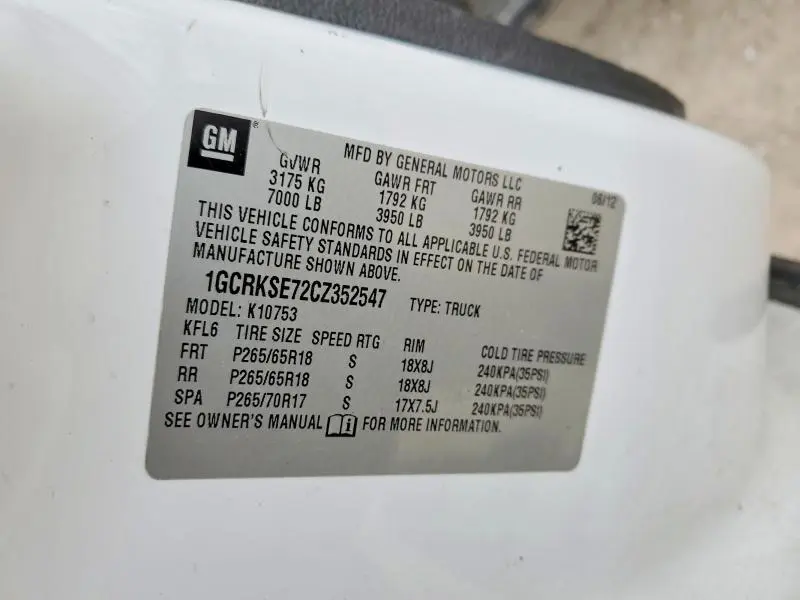 2012 CHEVROLET SILVERADO K1500 LT  