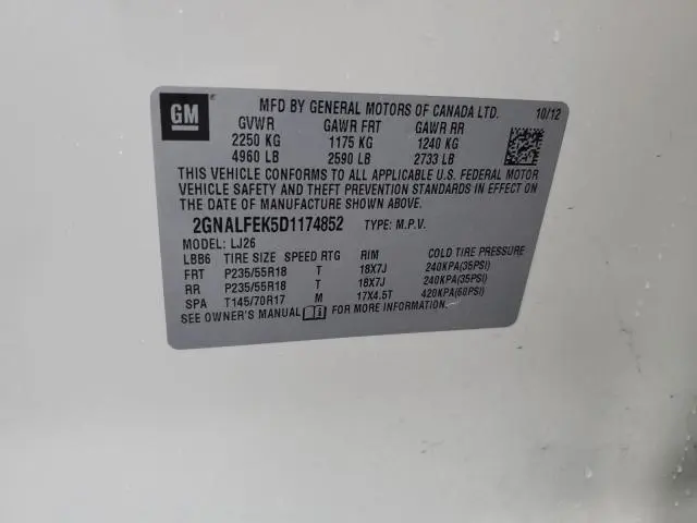 2013 CHEVROLET EQUINOX LTZ  