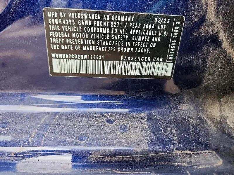 2022 VOLKSWAGEN GTI S  