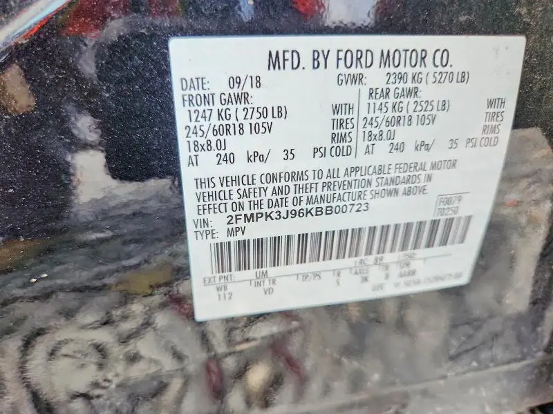 2019 FORD EDGE SEL  