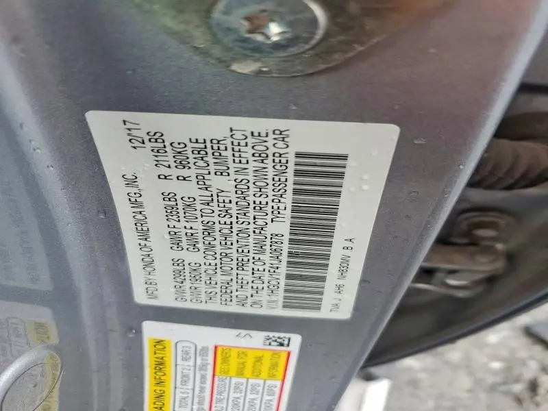 2018 HONDA ACCORD   