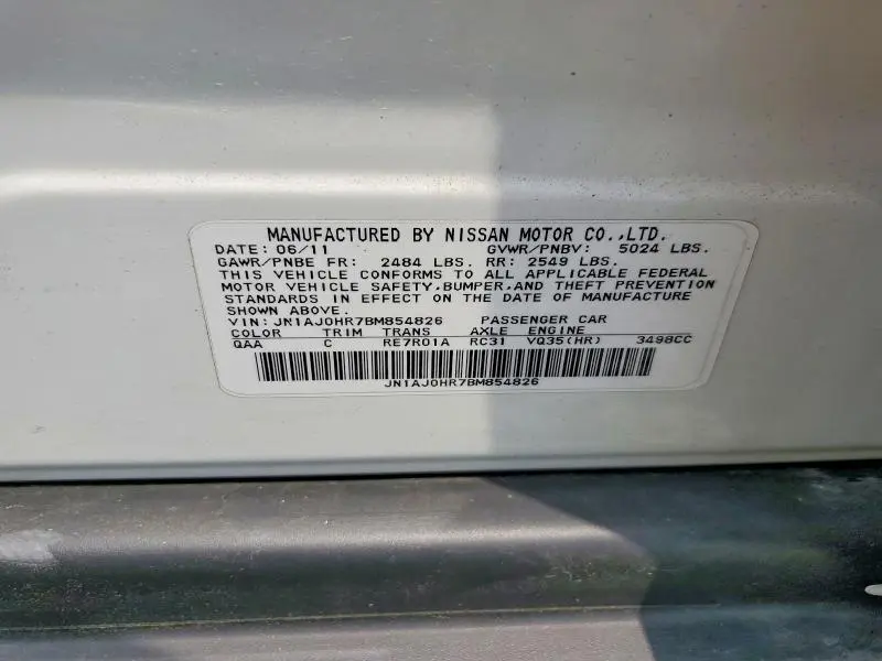 2011 INFINITI EX35 BASE  