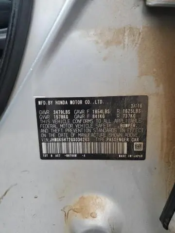 2016 HONDA FIT EX  