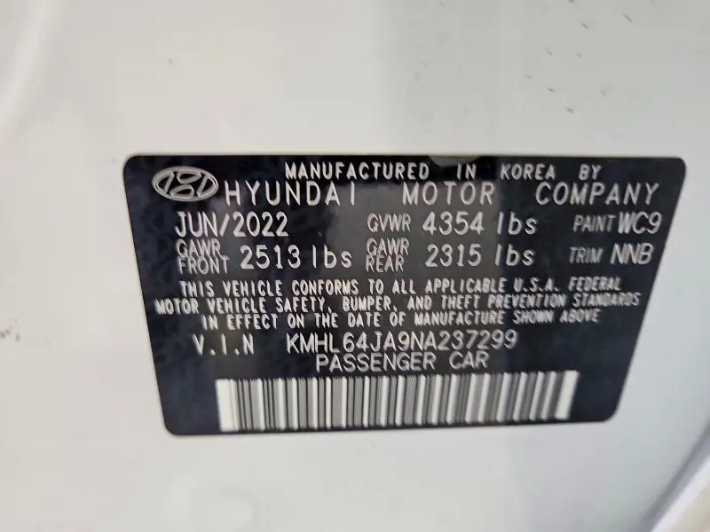 2022 HYUNDAI SONATA SEL  