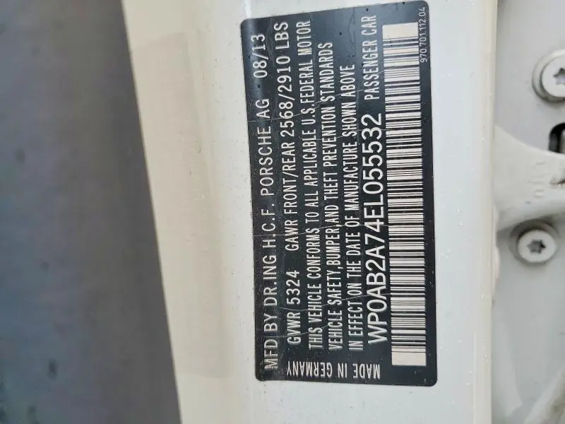 2014 PORSCHE PANAMERA S  