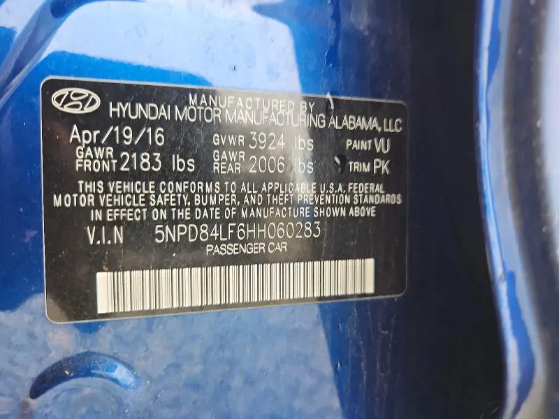 2017 HYUNDAI ELANTRA LIMITED  
