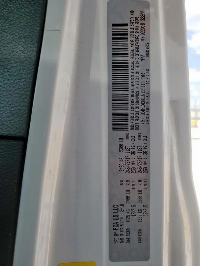 2018 JEEP WRANGLER UNLIMITED SPORT  