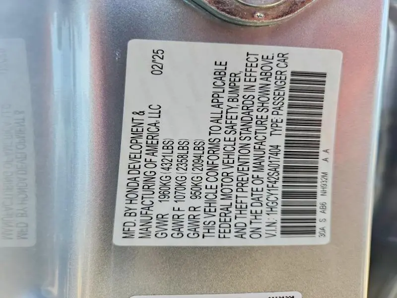 2025 HONDA ACCORD SE  