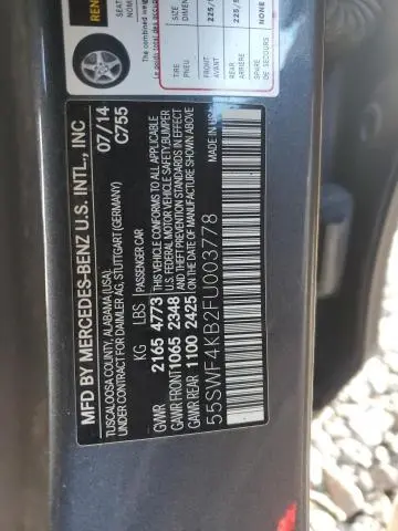 2015 MERCEDES-BENZ C 300 4MATIC  