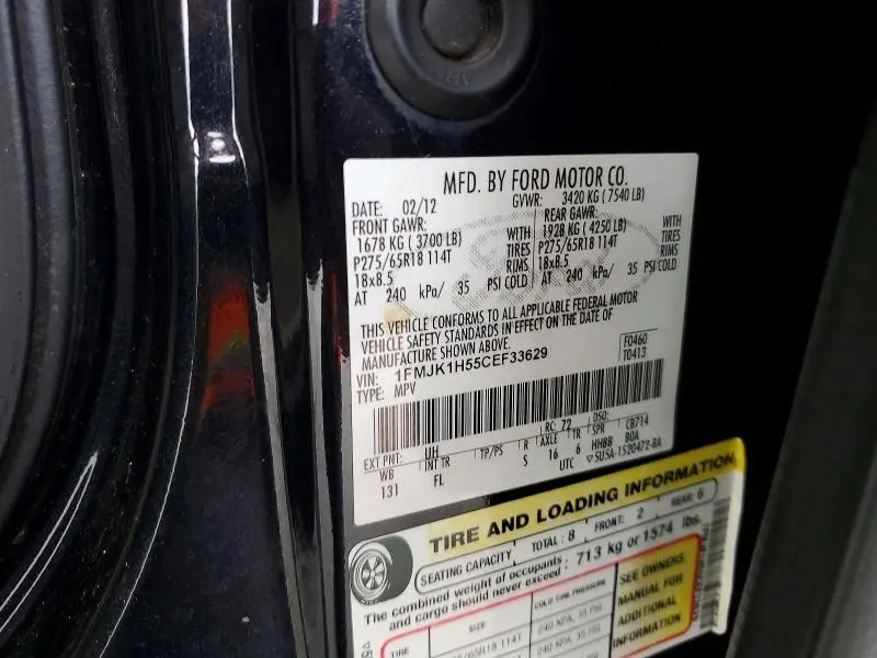 2012 FORD EXPEDITION EL XLT  