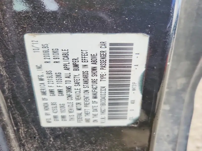 2013 HONDA ACCORD EXL  