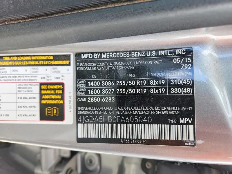 2015 MERCEDES-BENZ ML 350 4MATIC  