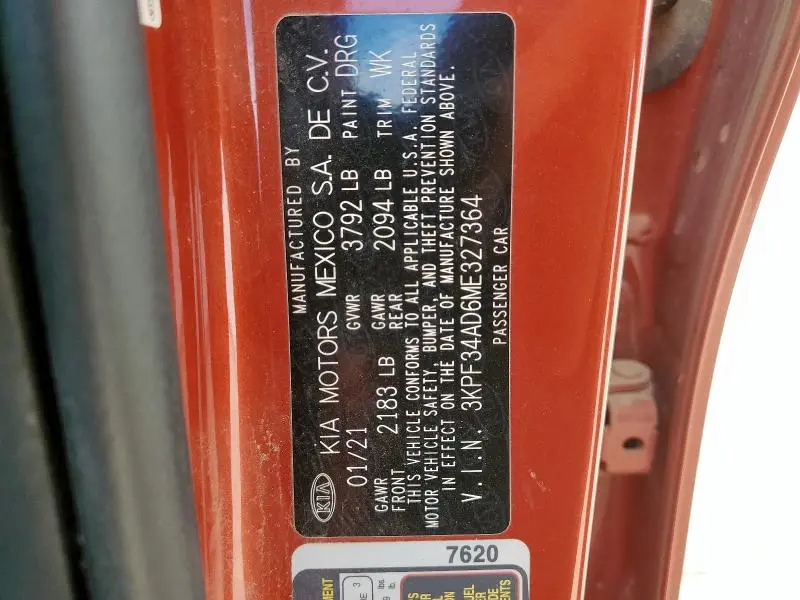 2021 KIA FORTE GT LINE  