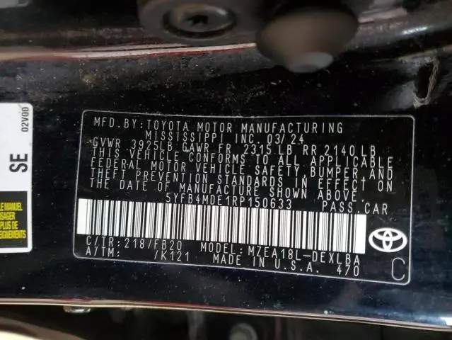 2024 TOYOTA COROLLA LE  