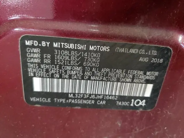2018 MITSUBISHI MIRAGE G4 ES