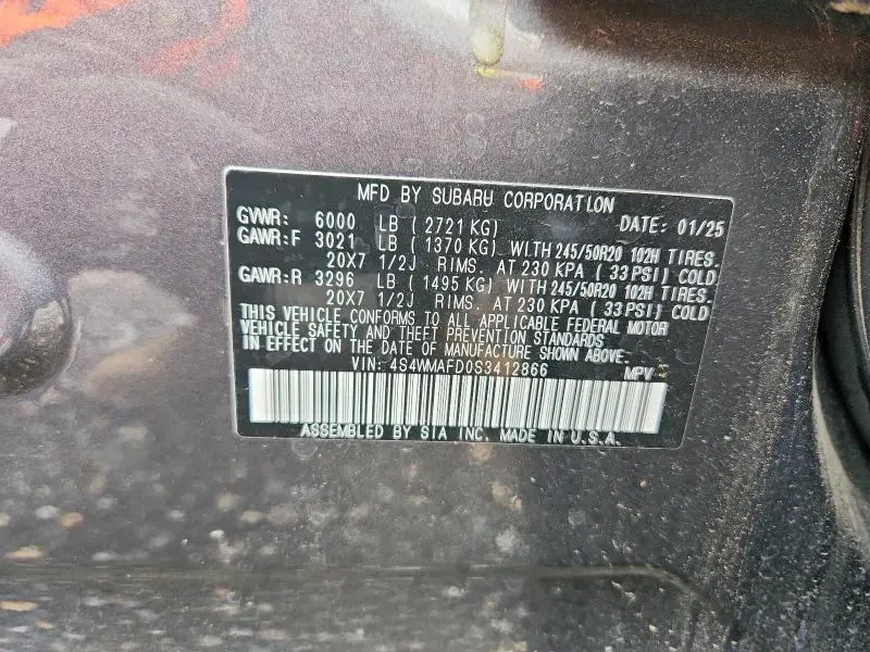 2025 SUBARU ASCENT ONYX EDITION  