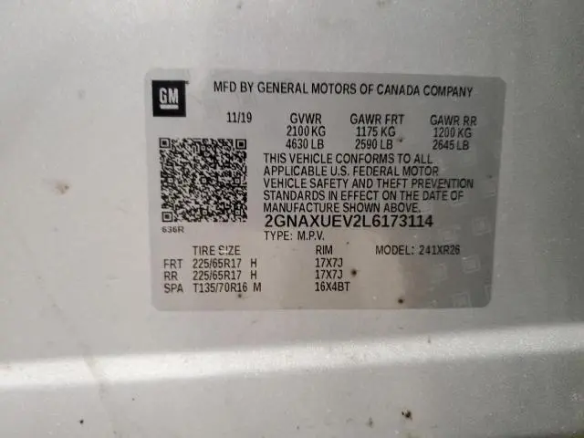 2020 CHEVROLET EQUINOX LT  