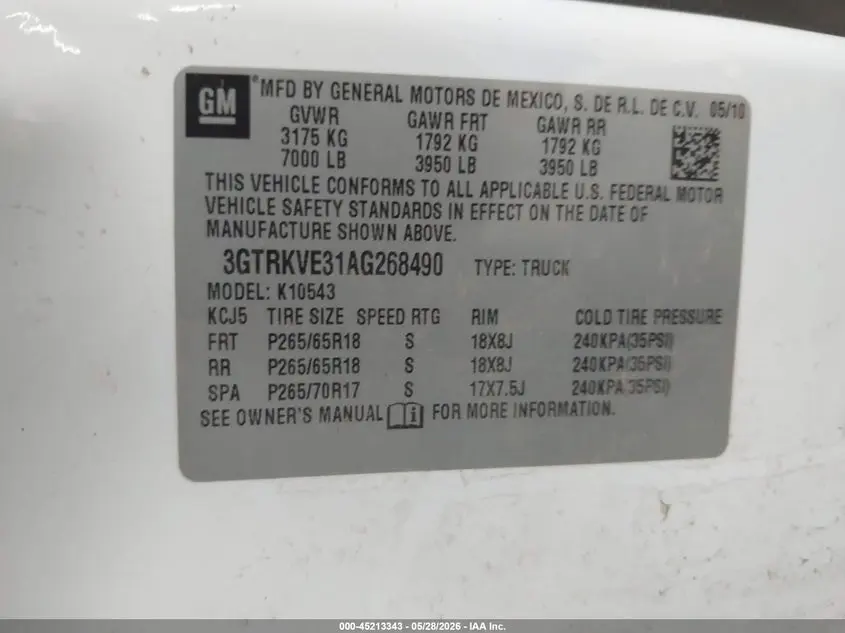 2010 GMC SIERRA 1500 SLE