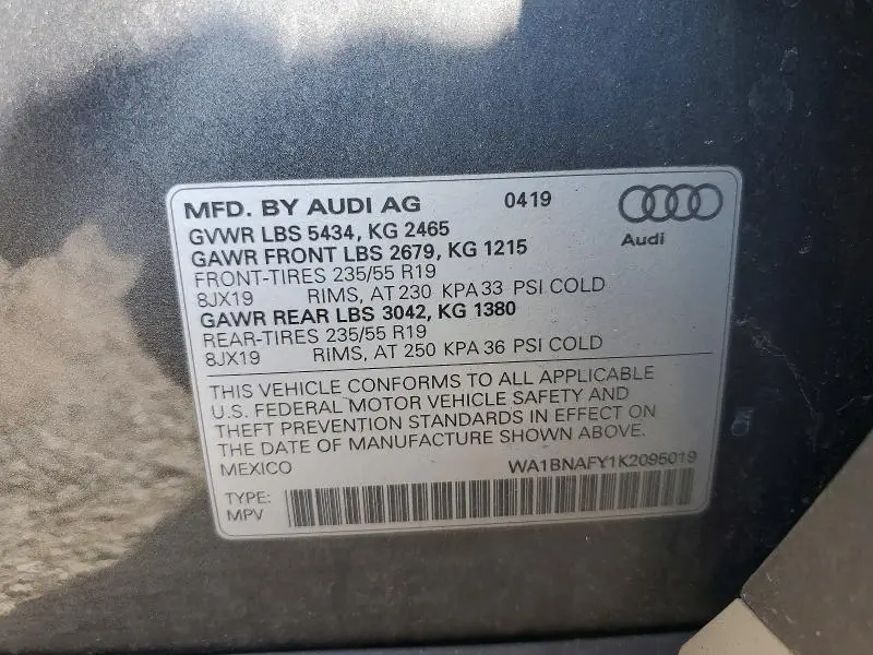 2019 AUDI Q5 PREMIUM PLUS  