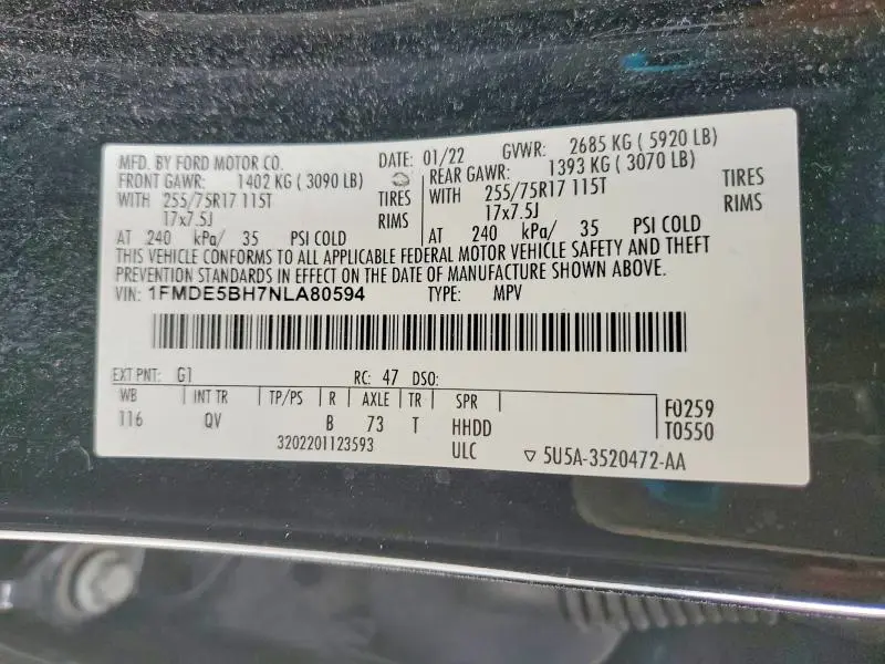 2022 FORD BRONCO BASE  