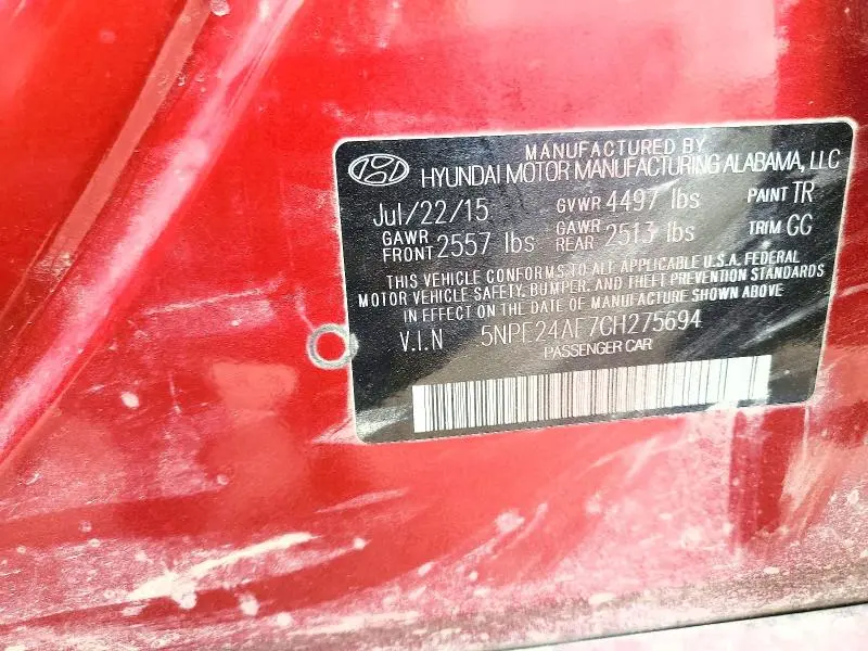 2016 HYUNDAI SONATA SE  