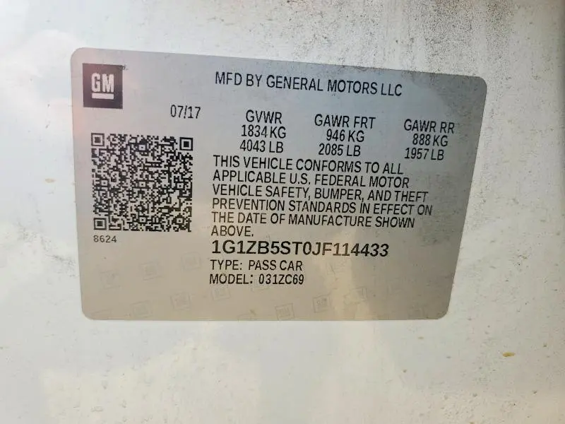 2018 CHEVROLET MALIBU LS  