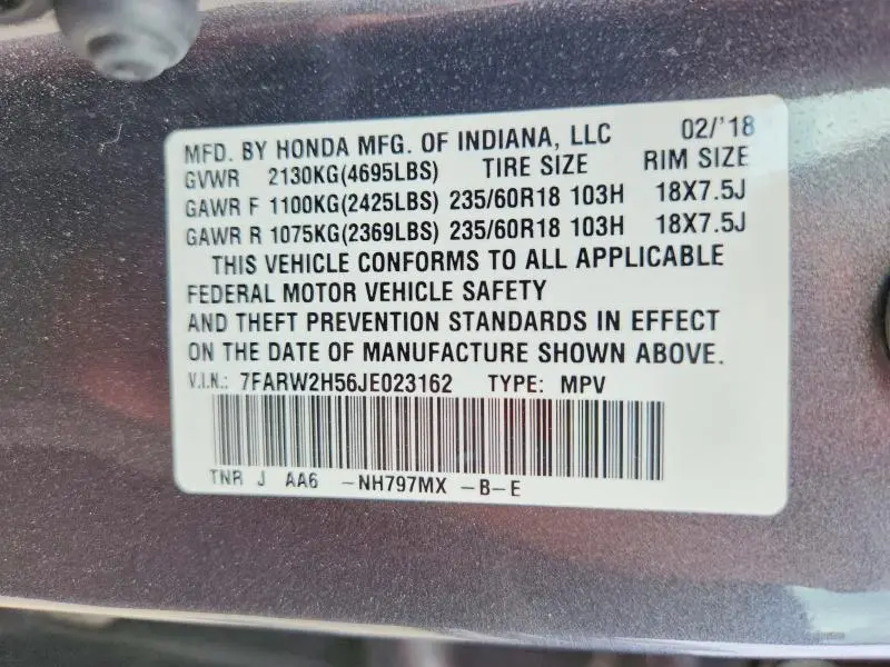 2018 HONDA CR-V EX  