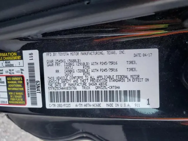 2017 TOYOTA TACOMA ACCESS CAB