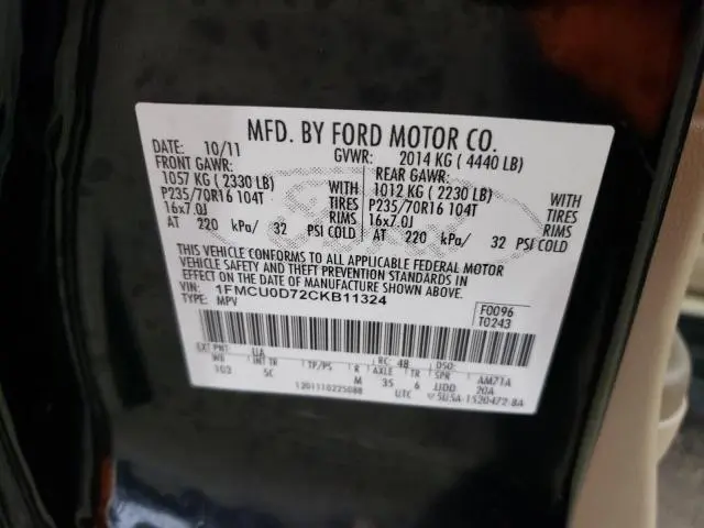 2012 FORD ESCAPE XLT  