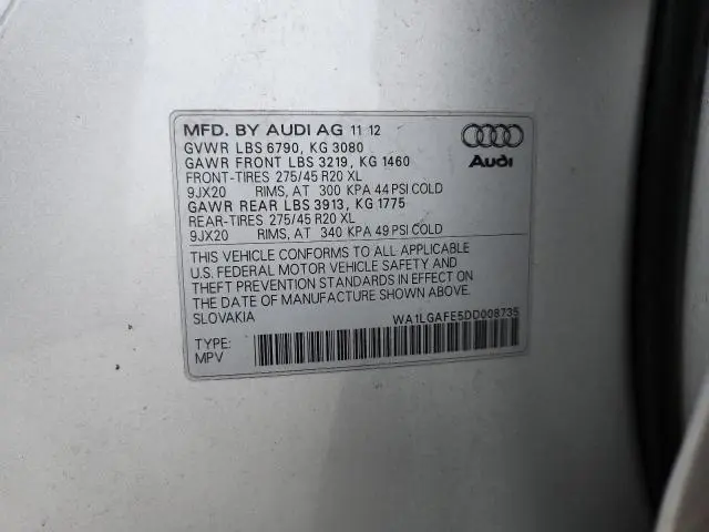 2013 AUDI Q7 PREMIUM PLUS  