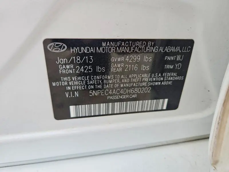 2013 HYUNDAI SONATA LIMITED  