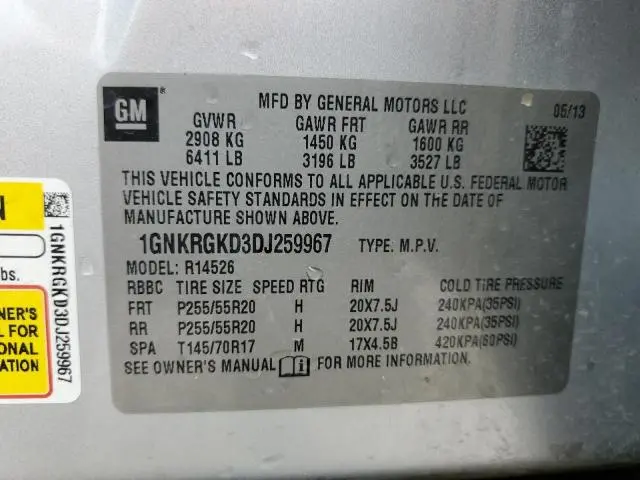 2013 CHEVROLET TRAVERSE LT