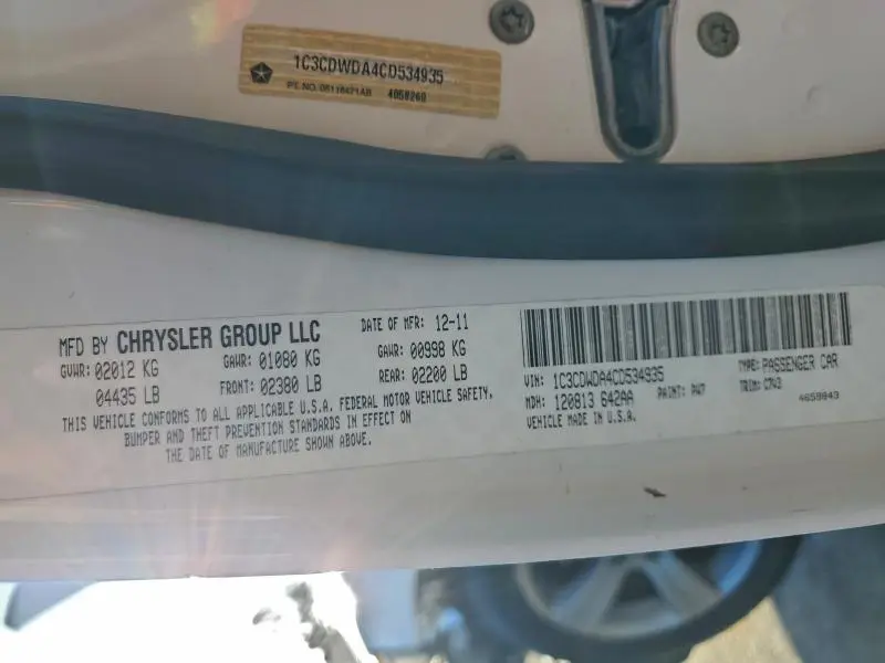 2012 DODGE CALIBER SXT  