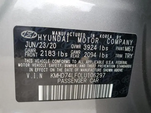 2020 HYUNDAI ELANTRA SE  