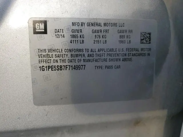 2015 CHEVROLET CRUZE LT  