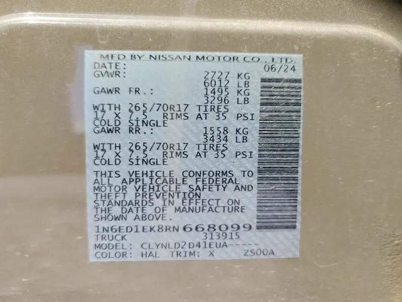 2024 NISSAN FRONTIER PRO-4X  