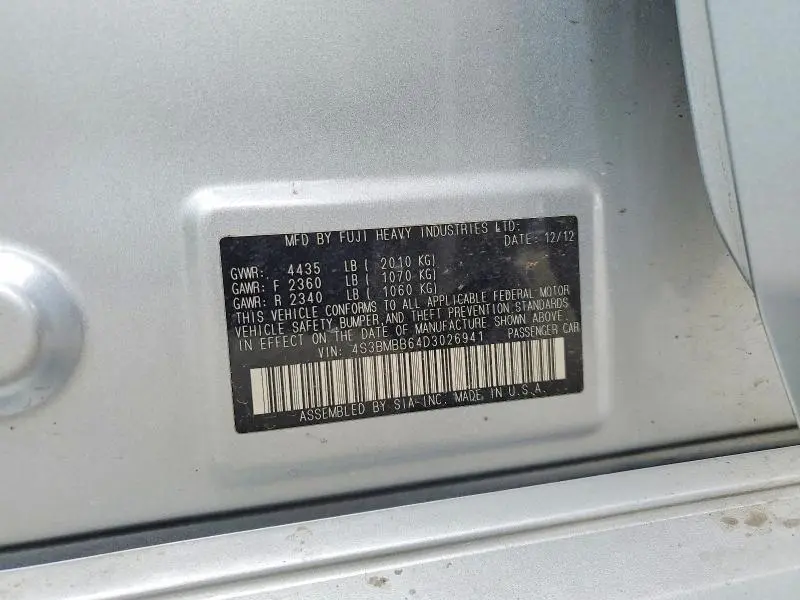 2013 SUBARU LEGACY 2.5I PREMIUM  