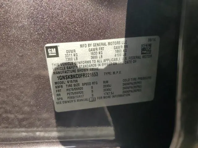 2015 CHEVROLET TAHOE K1500 LT  