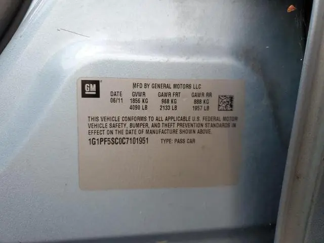 2012 CHEVROLET CRUZE LT  