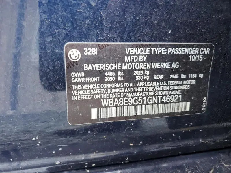 2016 BMW 328 I SULEV  