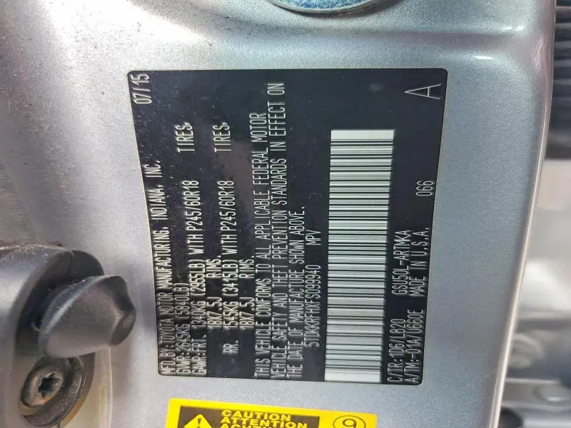 2015 TOYOTA HIGHLANDER XLE  