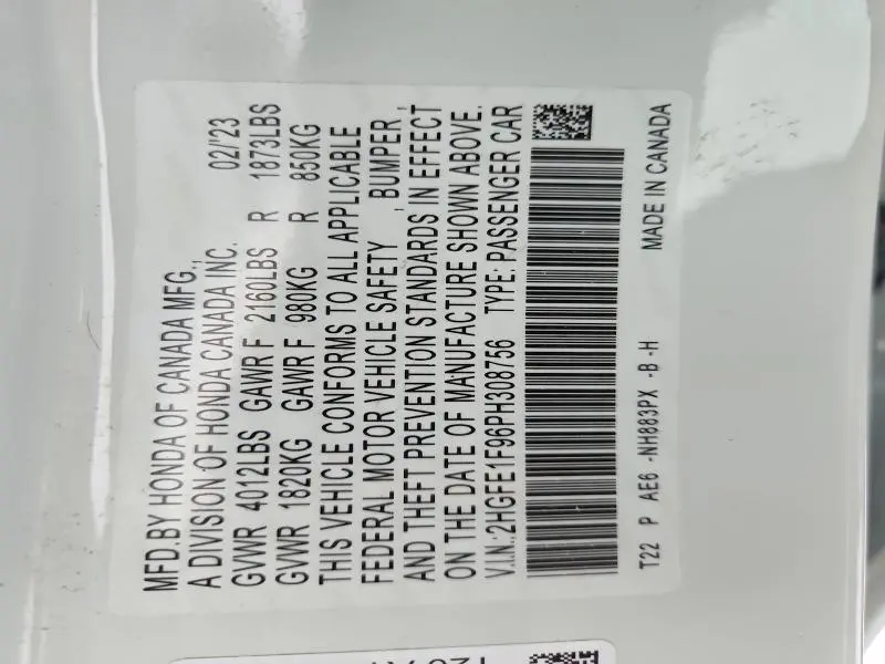 2023 HONDA CIVIC TOURING  