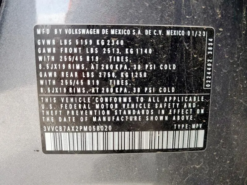 2023 VOLKSWAGEN TIGUAN SE R-LINE BLACK  