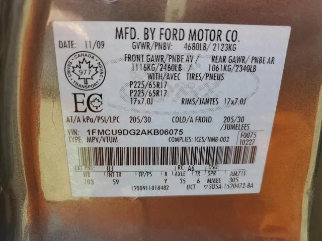 2010 FORD ESCAPE XLT  