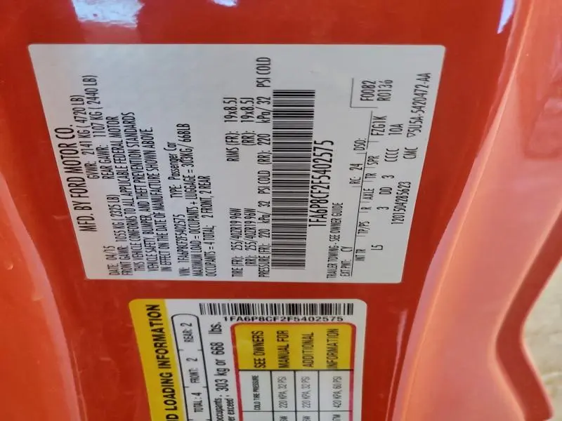 2015 FORD MUSTANG GT  