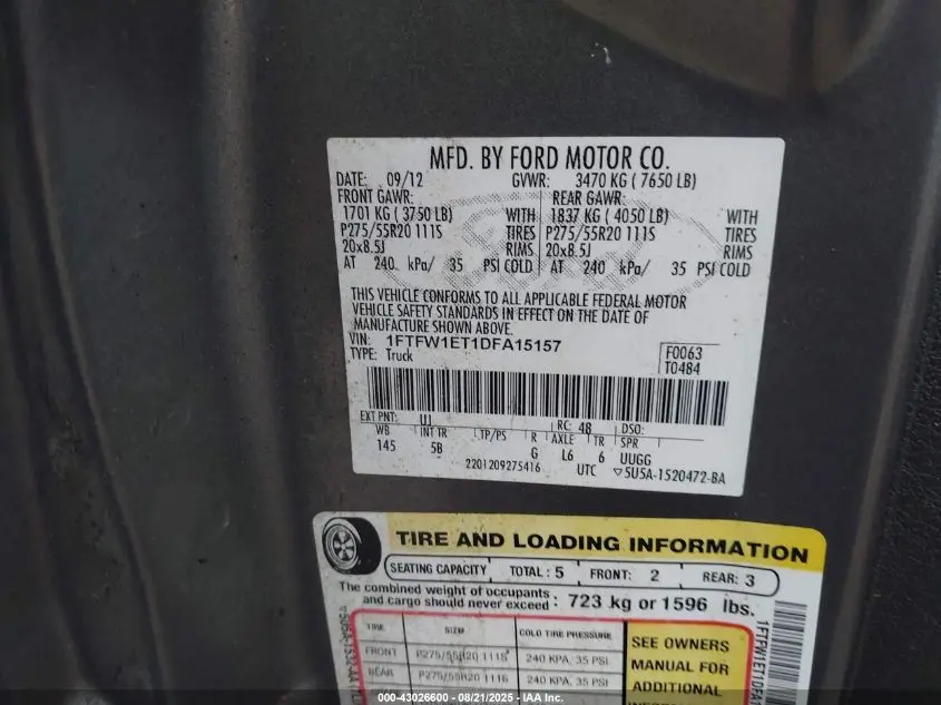 2013 FORD F-150 FX4