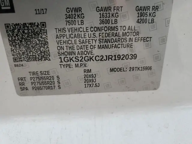 2018 GMC YUKON XL K1500 SLT  